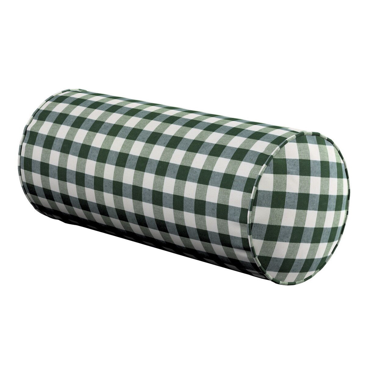 Poduszka wałek prosty, zielono-biała kratka (1,5x1,5cm), Ø16 x 40 cm, Christmas