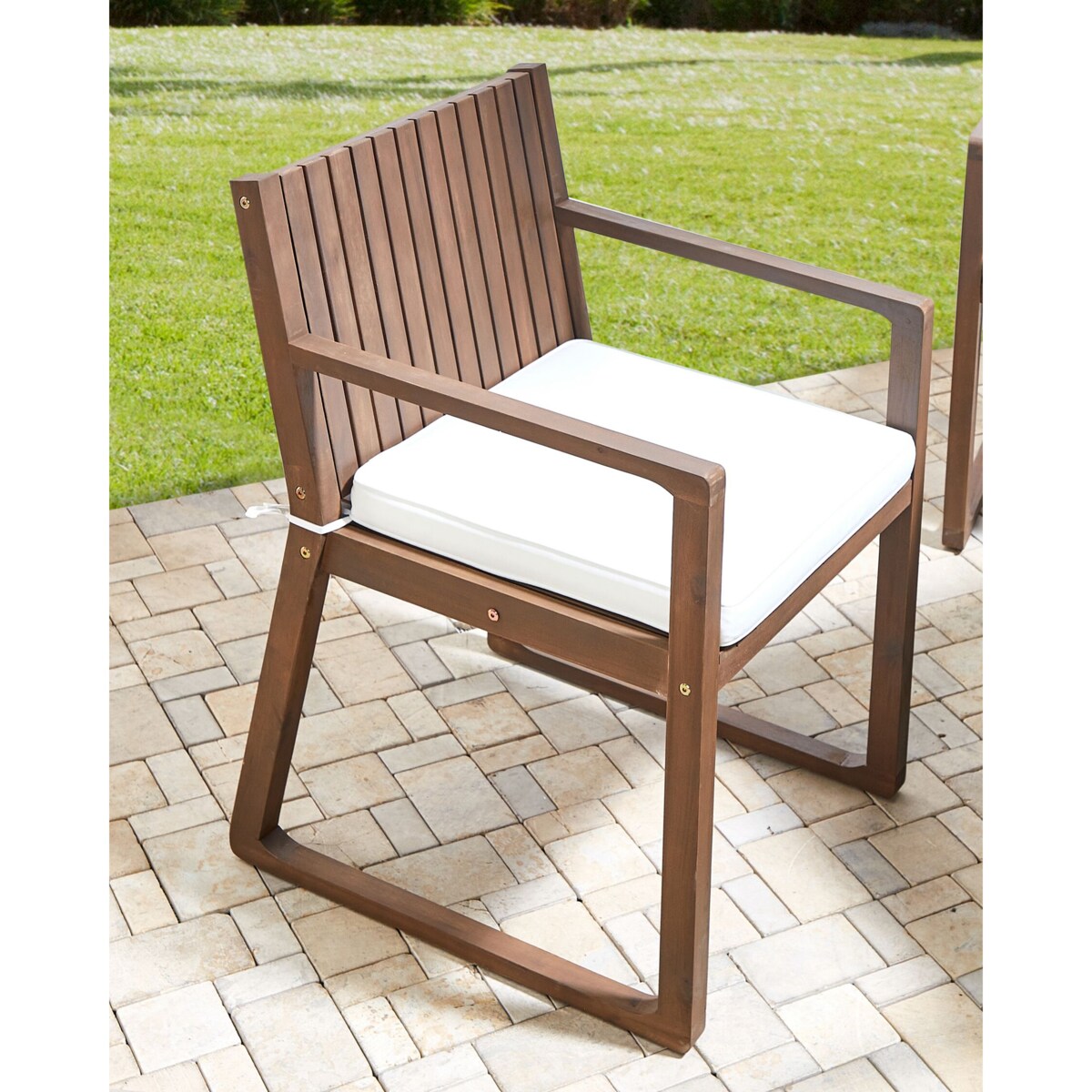 Krzesło ogrodowe Zestaw 8 Drewno Złamana biel SASSARI