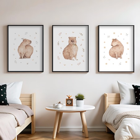3 x plakat dla dzieci | zestaw kapibara 40x50