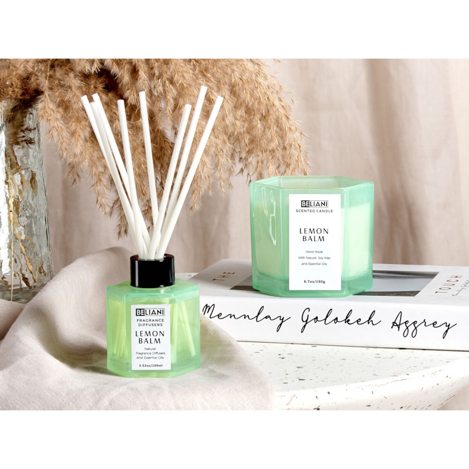 Zestaw zapachowy świeca sojowa i dyfuzor z patyczkami melisa CLASSY TINT