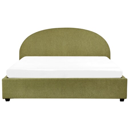 Łóżko z pojemnikiem boucle 180 x 200 cm zielone oliwkowe VAUCLUSE