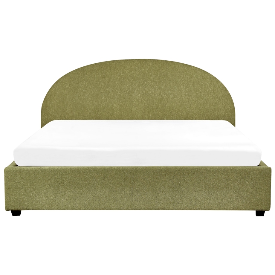 Łóżko z pojemnikiem boucle 180 x 200 cm zielone oliwkowe VAUCLUSE