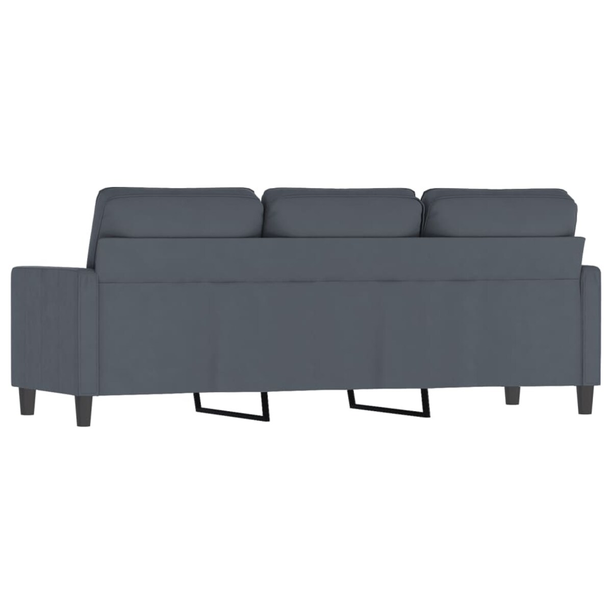 vidaXL Sofa 3-osobowa, ciemnoszara, 180 cm, obita aksamitem