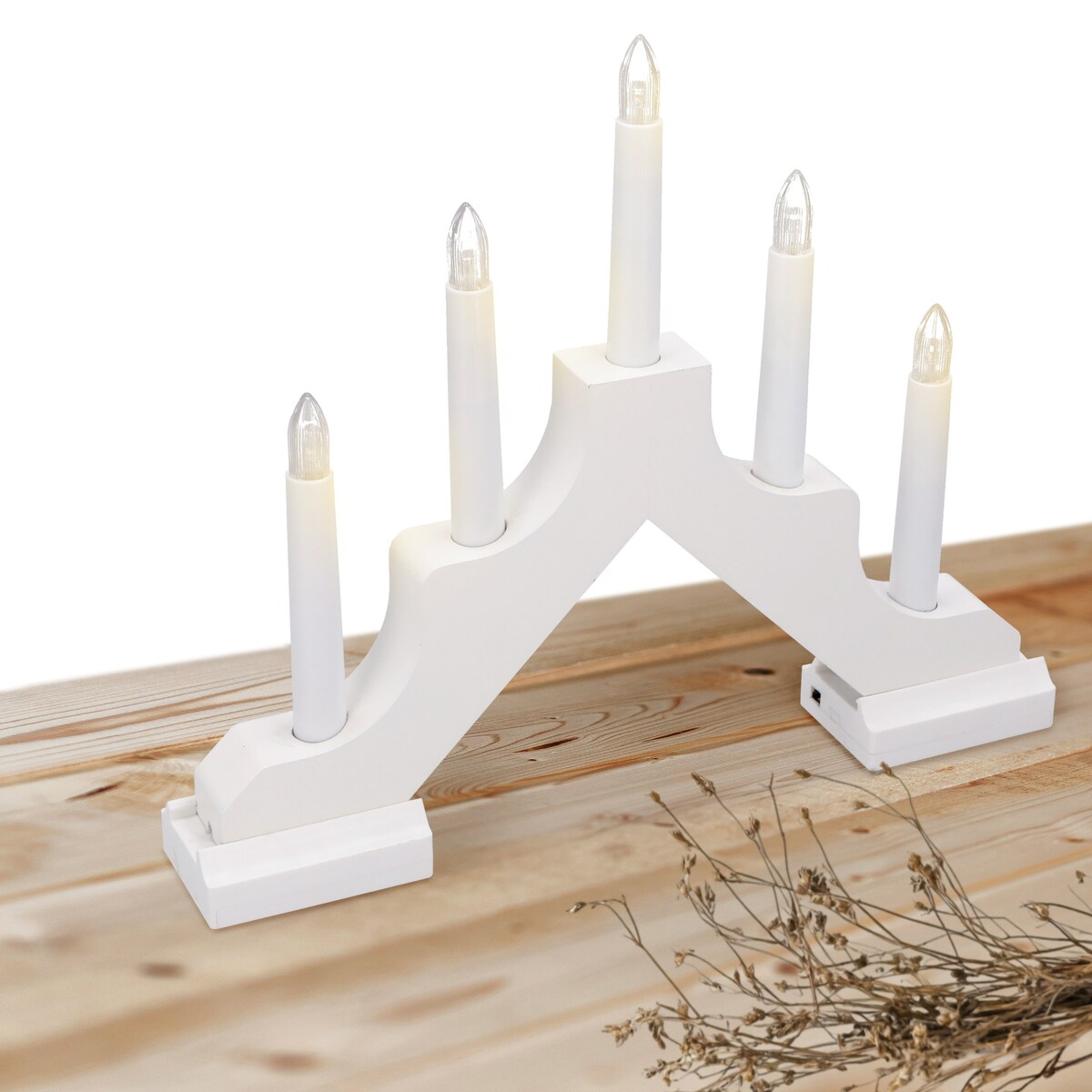 Świecznik 5 LED świąteczny LATARENKA na boże narodzenie TIMER baterie JUMI