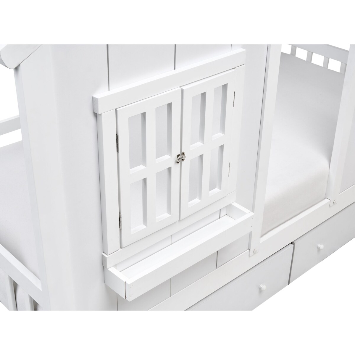 Łóżko dziecięce z szufladami Drewno sosnowe TRAPPES 90 x 200 cm Biały