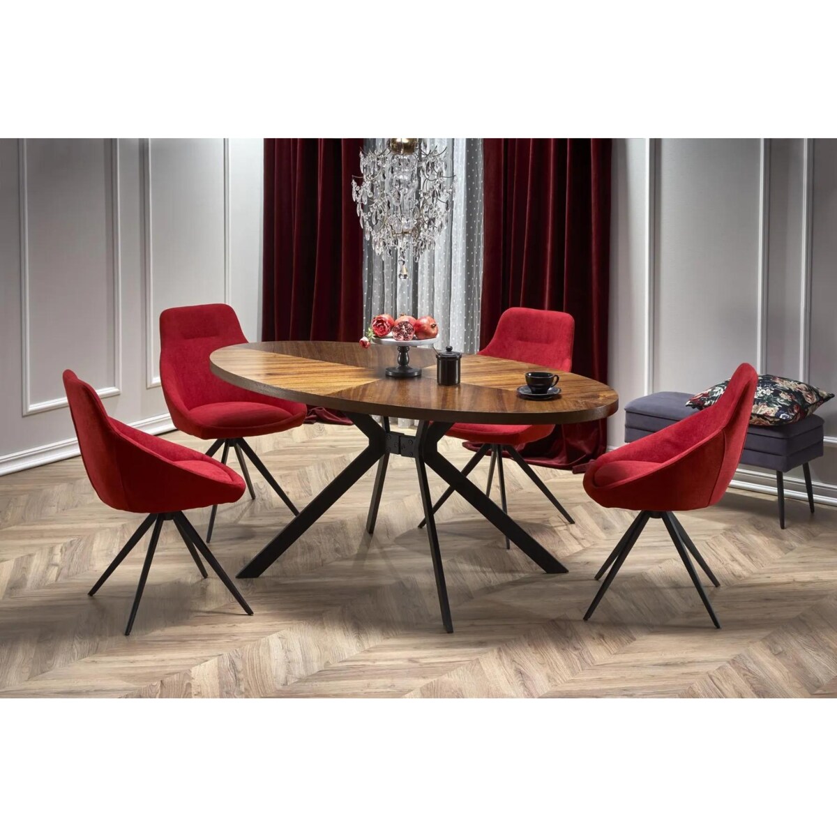 Stół LOCARNO 170x90 orzech/czarny