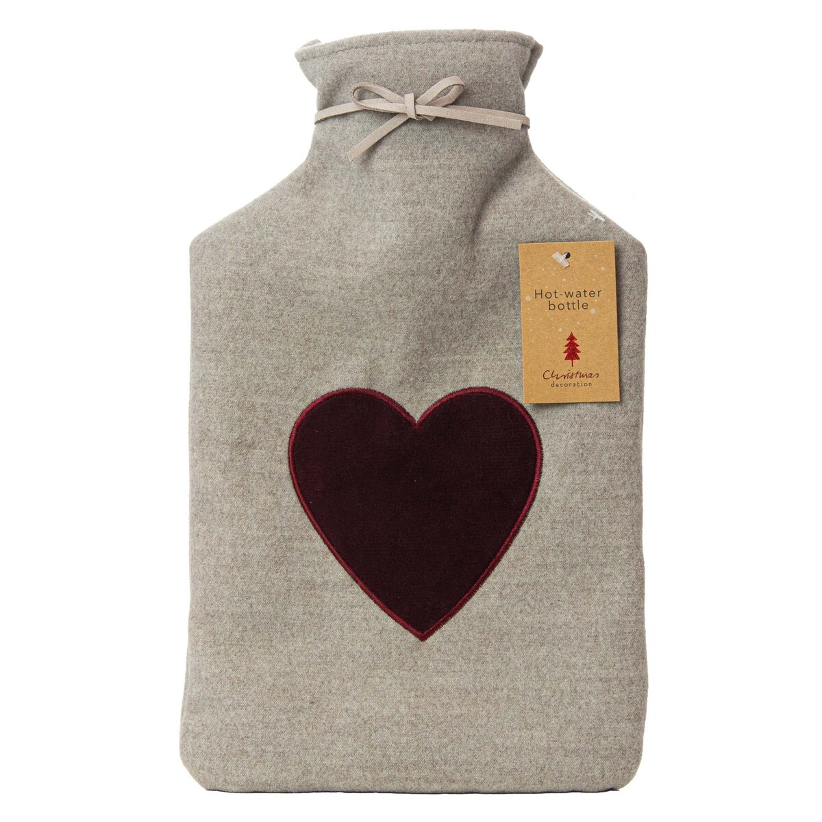 Termofor Duży 1.75L W Pokrowcu W Sweterku Ogrzewacz Na Wodę Serce Szary