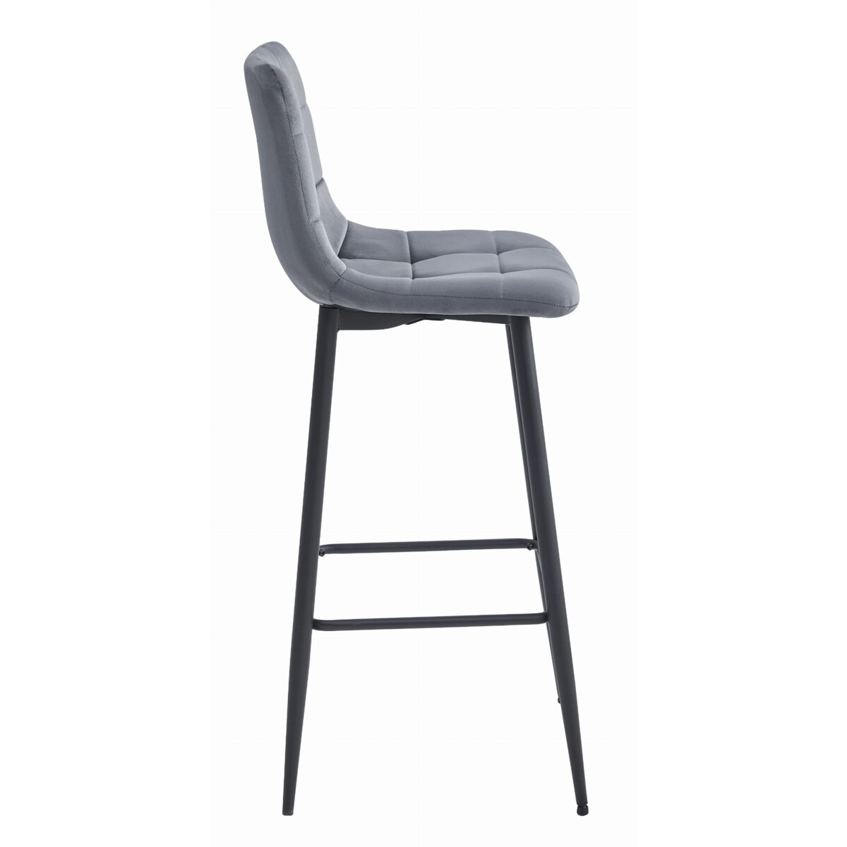 Hoker Do Jadalni Kuchni Baru Wysoki Arceto - Ciemny Szary Aksamit / Nogi Czarne X 3