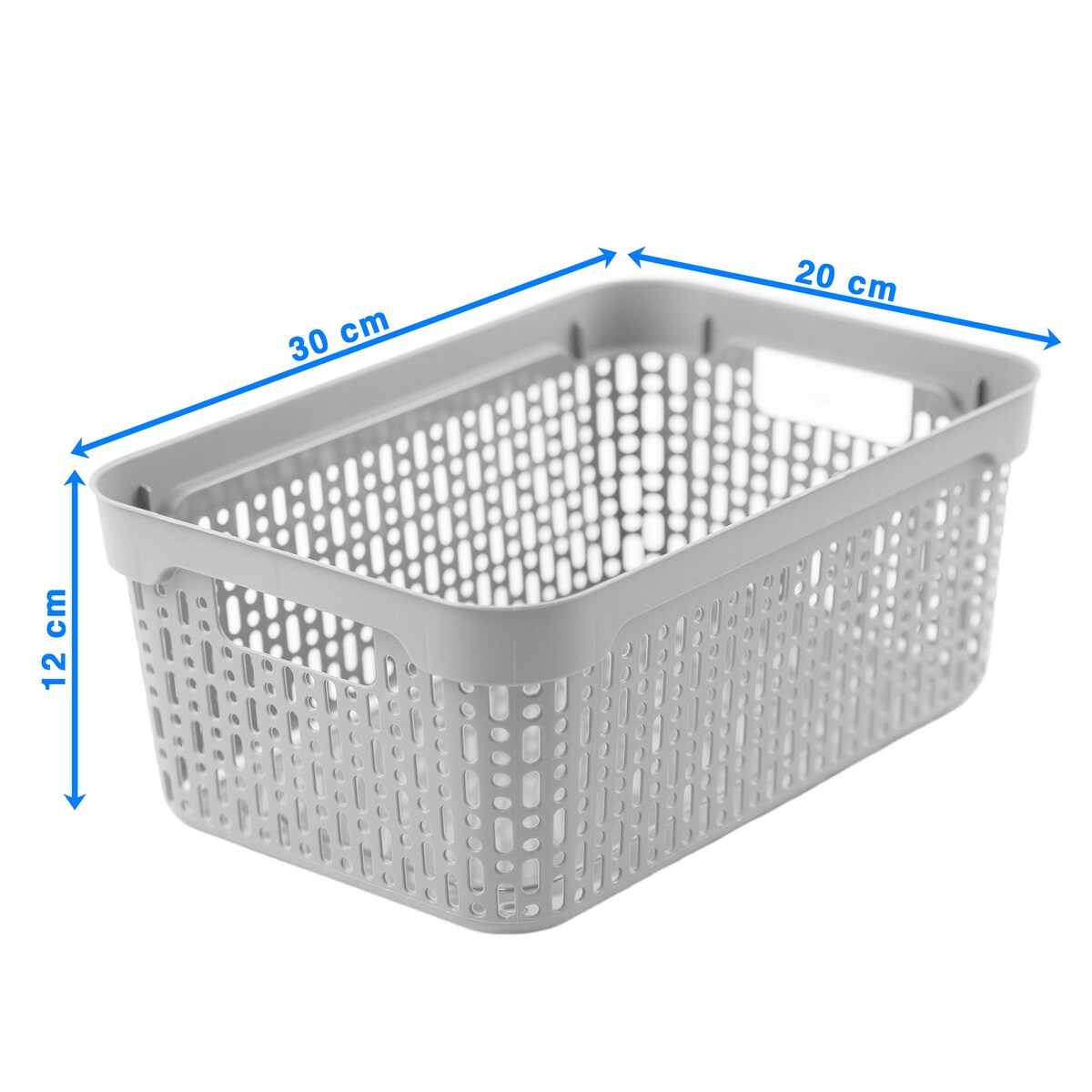 Koszyk Koszyczek Ażurowy L Plastikowy Na Kosmetyki Do Łazienki Pojemnik Z Pokrywką Zamykany Z Dziurkami Jasnoszary