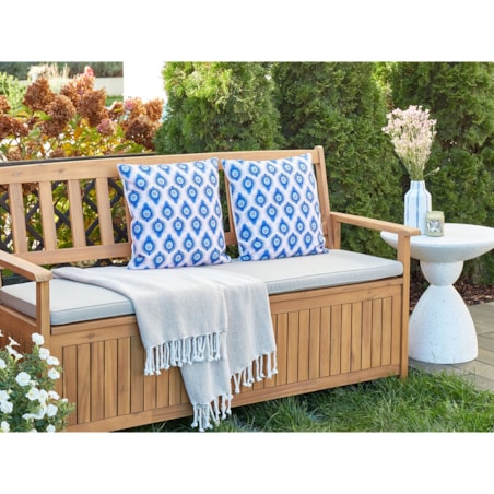 2 poduszki ogrodowe w pawie oczka 45 x 45 cm niebieski z różowym CERIANA