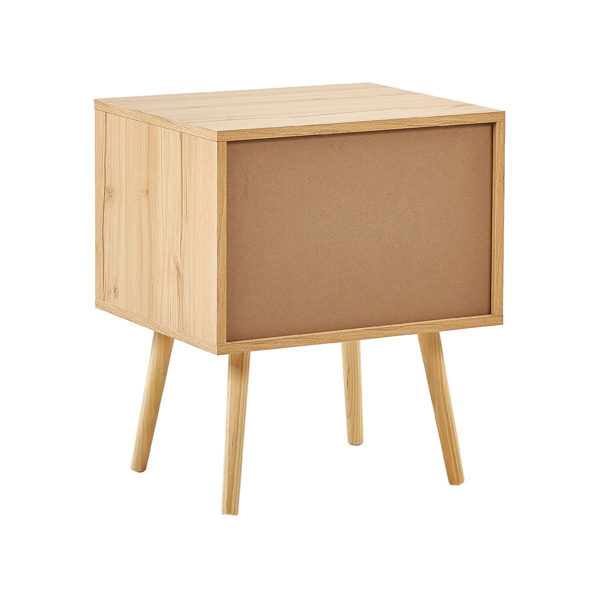 Szafka nocna 2 szuflady fronty rattanowe jasne drewno PEROTE