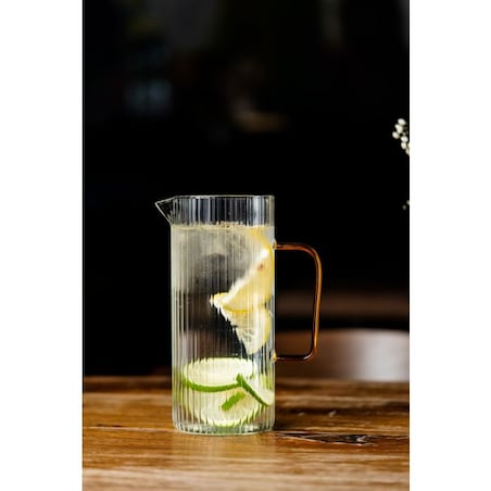 Dzbanek ryflowany z żółtym uchem 1500ml Livio 1890