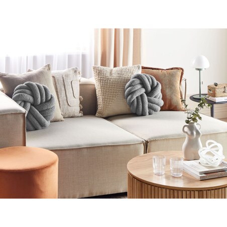 Poduszka dekoracyjna boucle supeł 31 x 31 cm szara AKOLA