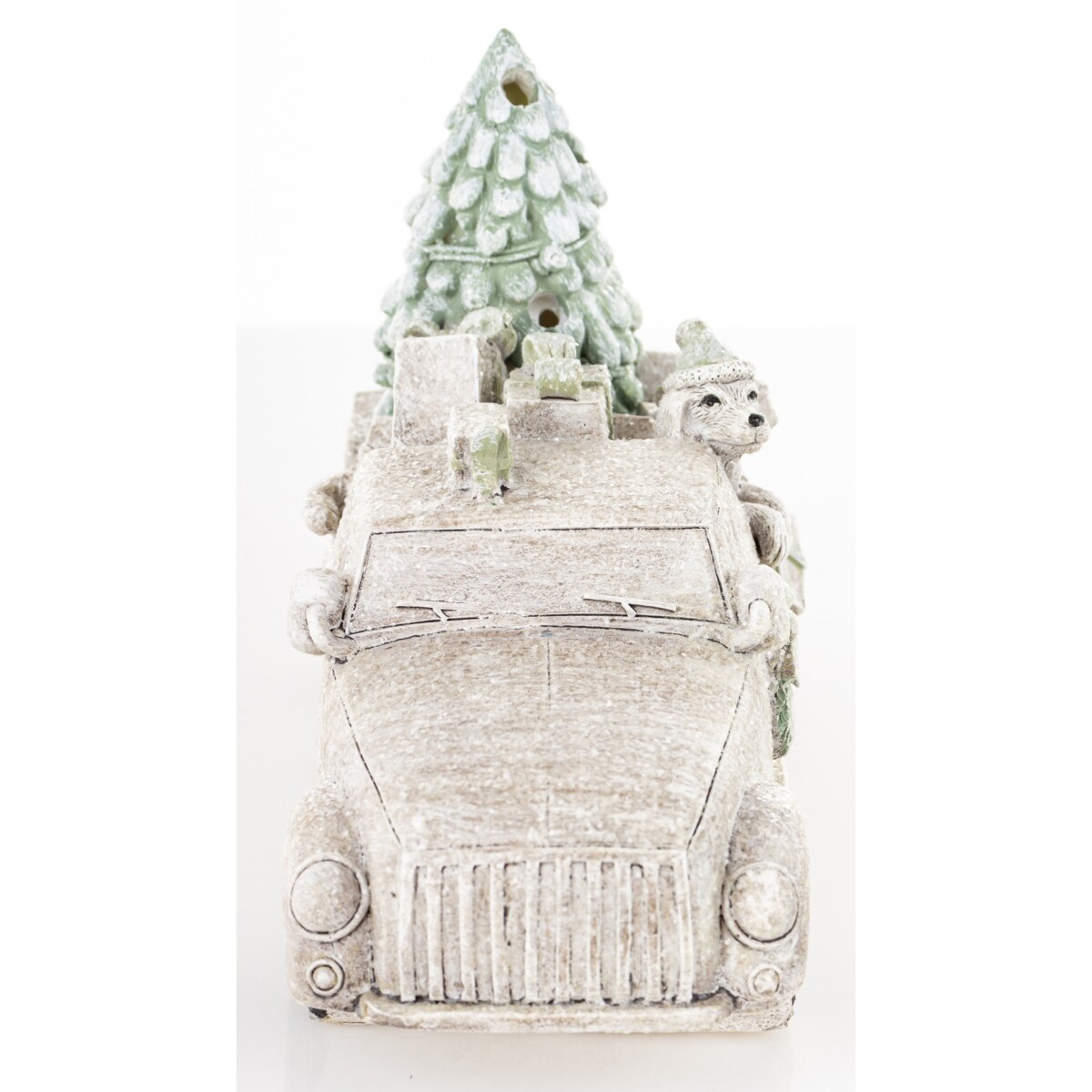 Dekoracja - samochód LED ze zwierzątkiem 11,5x16,5x7 cm