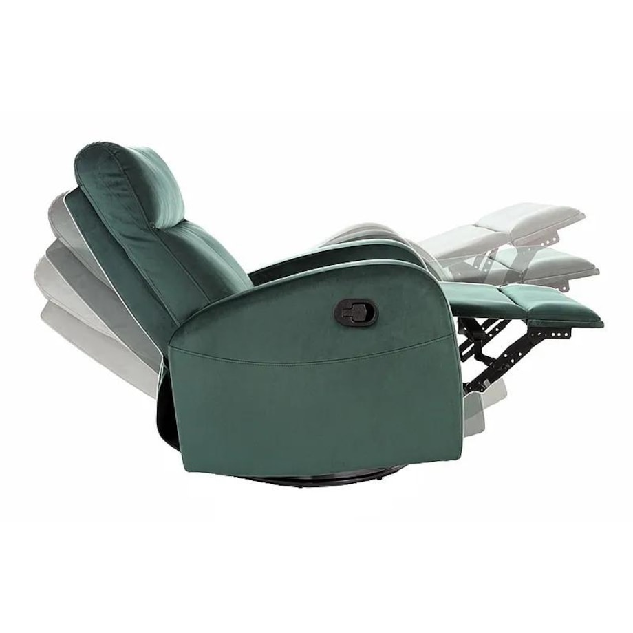 Fotel rozkładany OLIMP VELVET zielony obrotowy