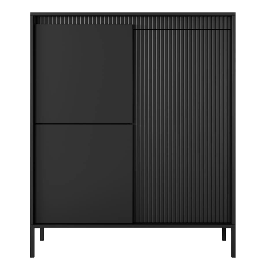 Komoda Wysoka 3D ENSO ryflowana, czarna