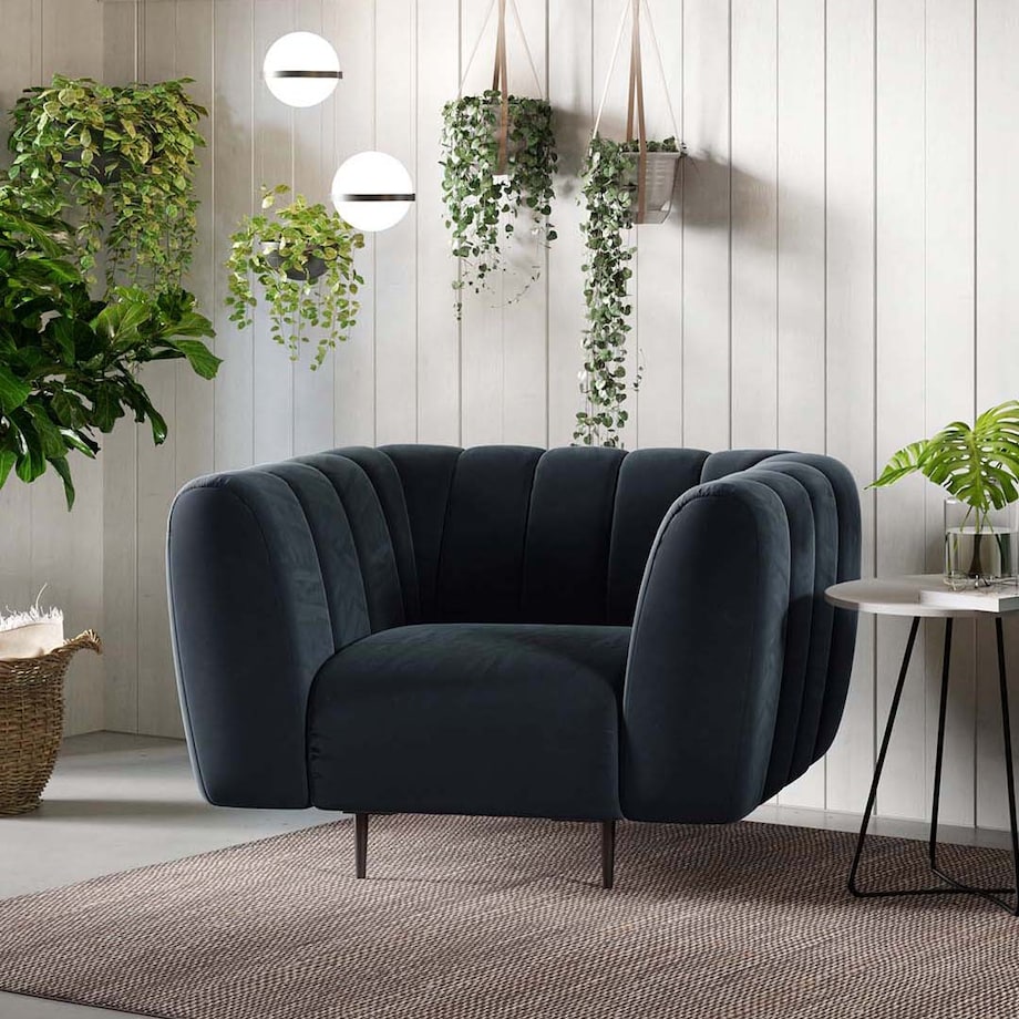 Shel Fotel - ciemnoniebieski