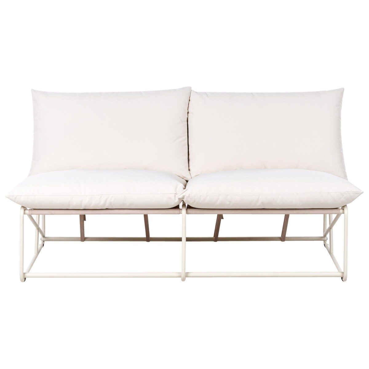 Zestaw ogrodowy dla 4 osób PICO Metal Jasnobeżowy