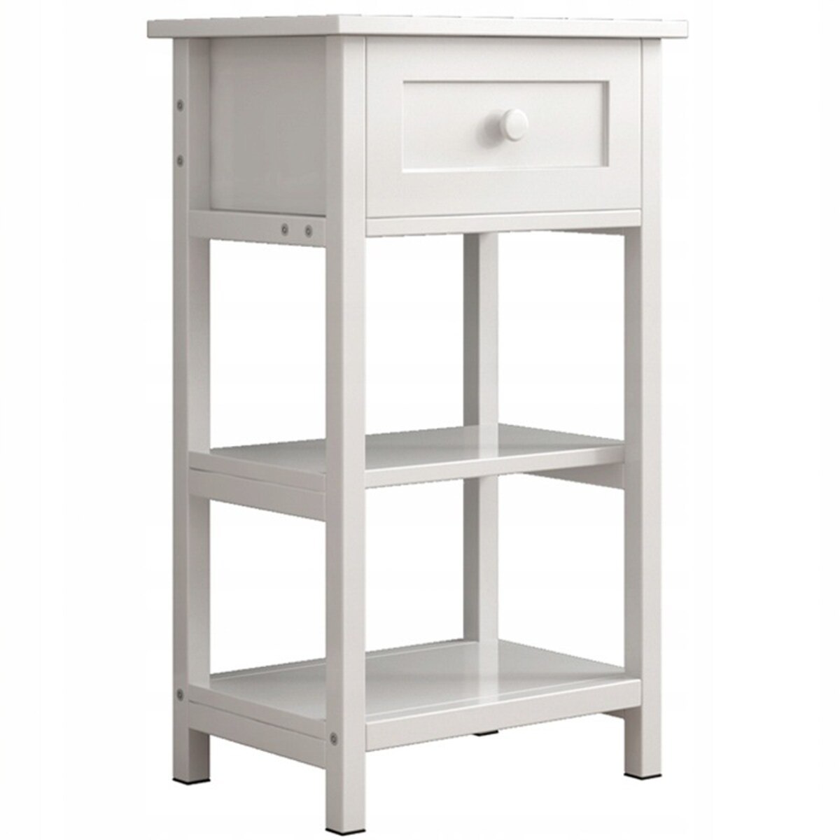 Stolik nocny boczny drewniany z szufladą 2 półkami loft nowoczesny 45 cm