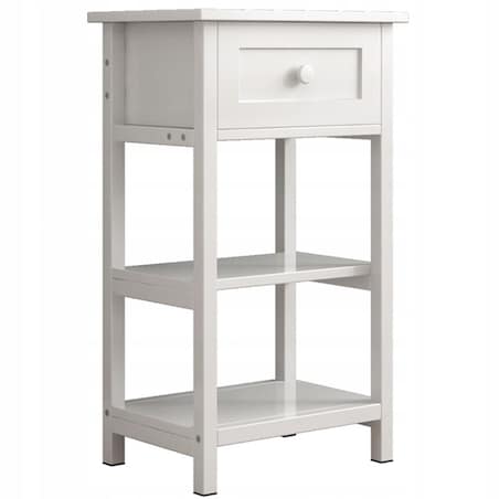 Stolik nocny boczny drewniany z szufladą 2 półkami loft nowoczesny 45 cm