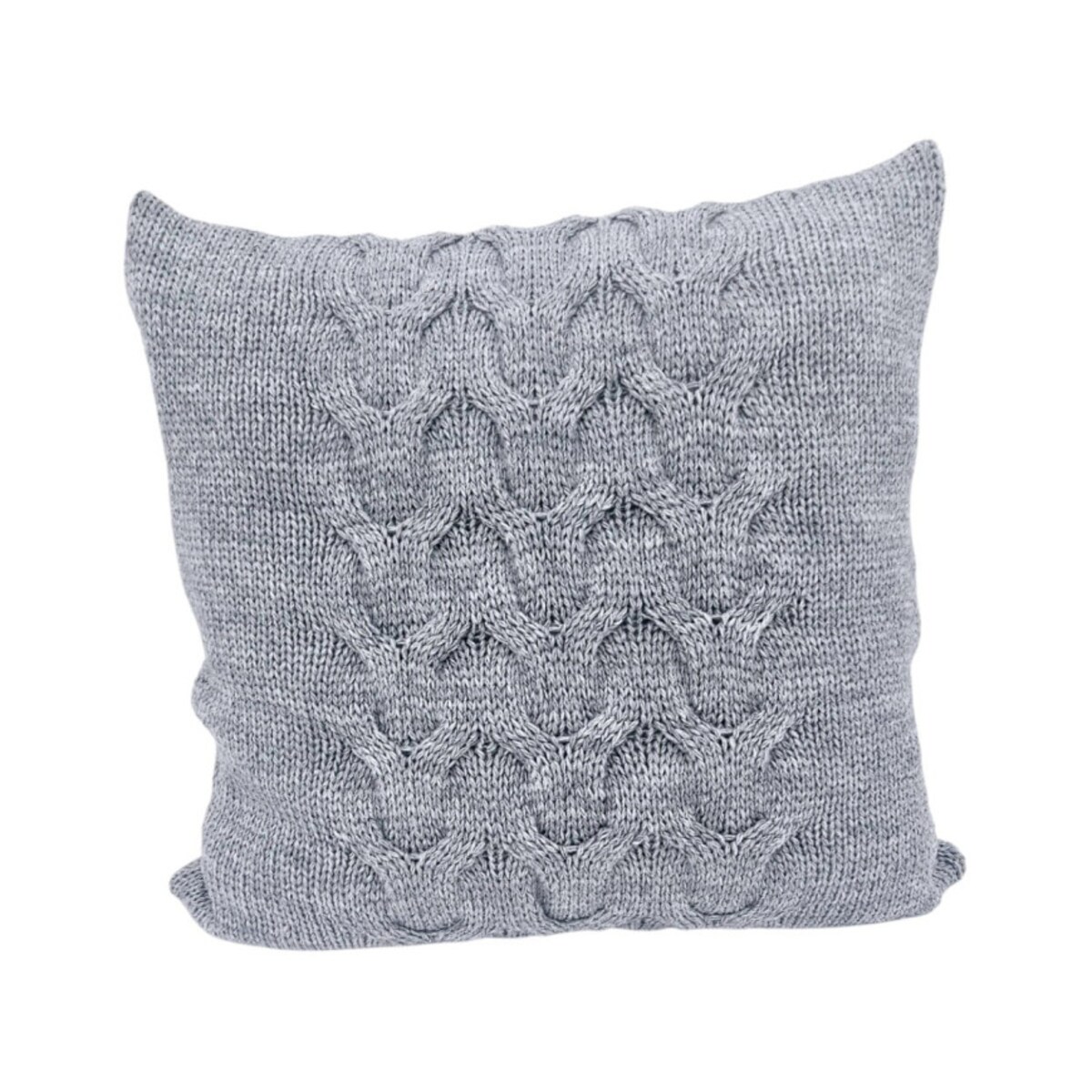 Poszewka dzianinowa na poduszkę z wełną 45x45 cm – AREZZO POPIEL