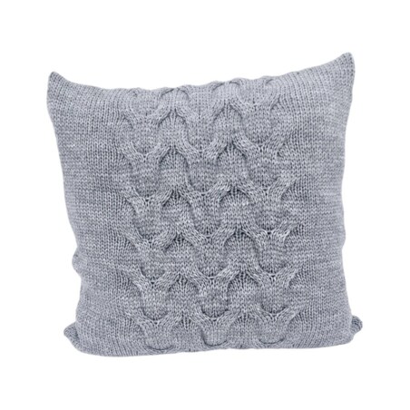 Poszewka dzianinowa na poduszkę z wełną 45x45 cm – AREZZO POPIEL