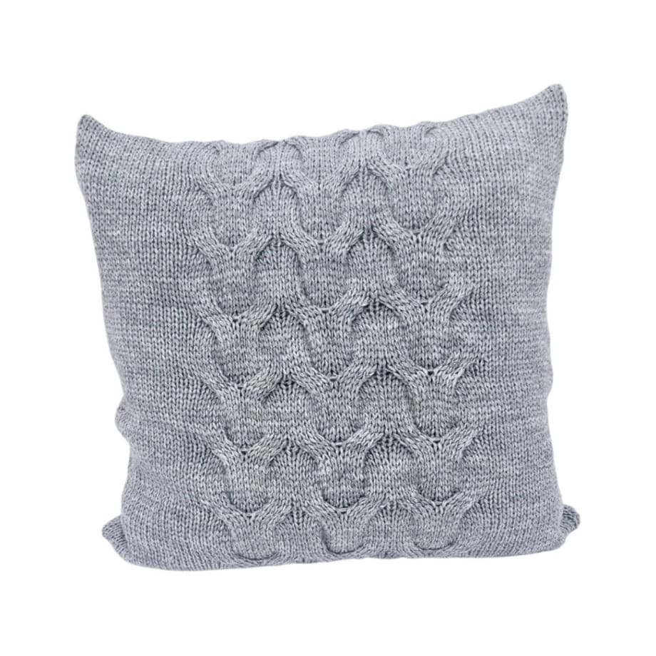 Poszewka dzianinowa na poduszkę z wełną 45x45 cm – AREZZO POPIEL