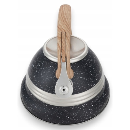 Duży Czarny Marmurkowy Czajnik Z Gwizdkiem Stalowy 3L Na Indukcję Gaz