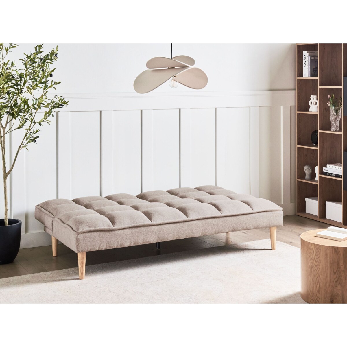 Sofa rozkładana jasnobrązowa SILJAN