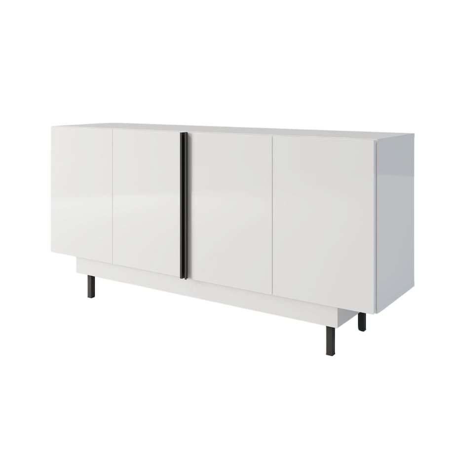 Elegancka biała komoda Dancan ARTEMISA ze złotymi dodatkami / szer. 163 cm