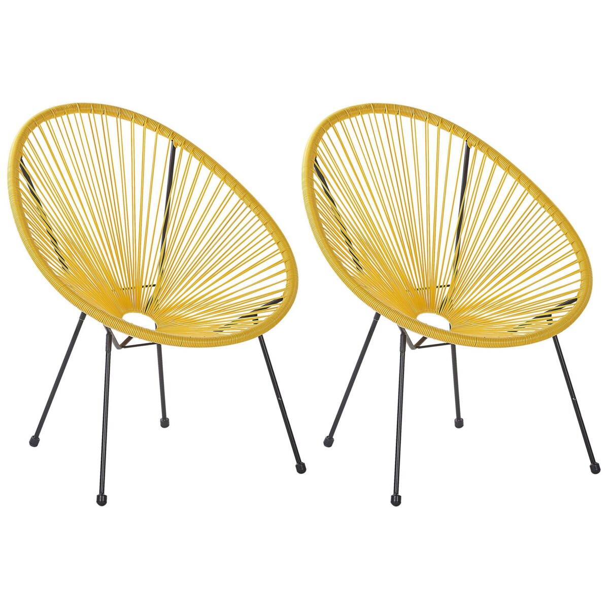 Zestaw 2 krzeseł z technorattanu żółty ACAPULCO II