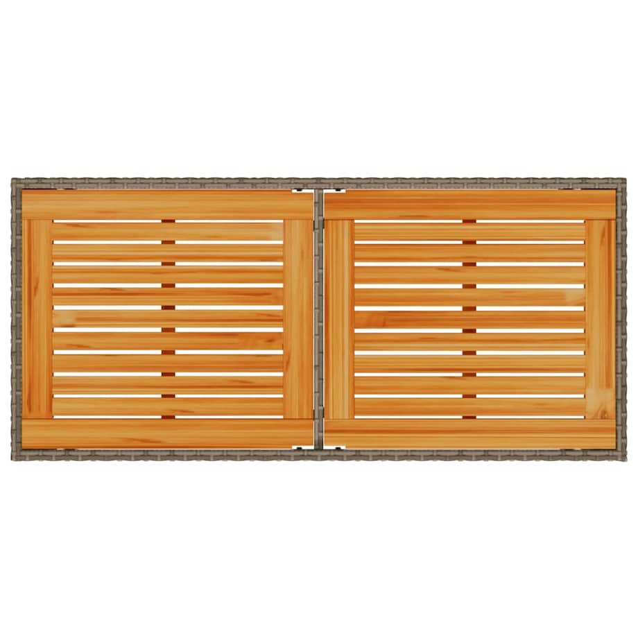 vidaXL Stół ogrodowy z akacjowym blatem, szary, 115x54x74 cm