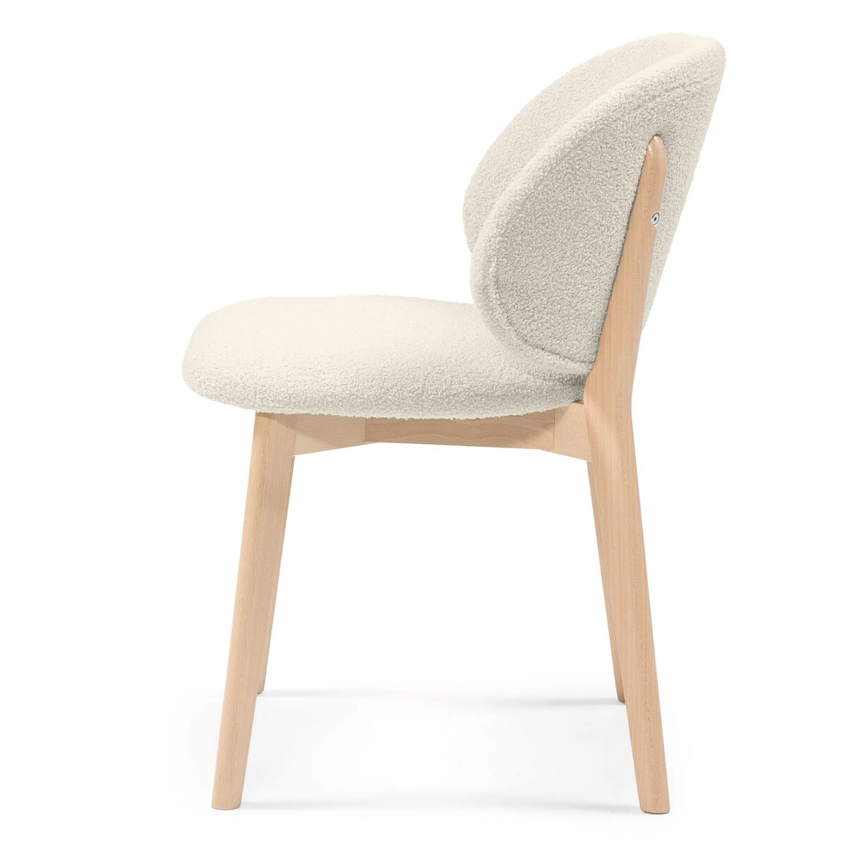 Krzesło SELMA -IV kremowe/buk/boucle 79x48x48 cm