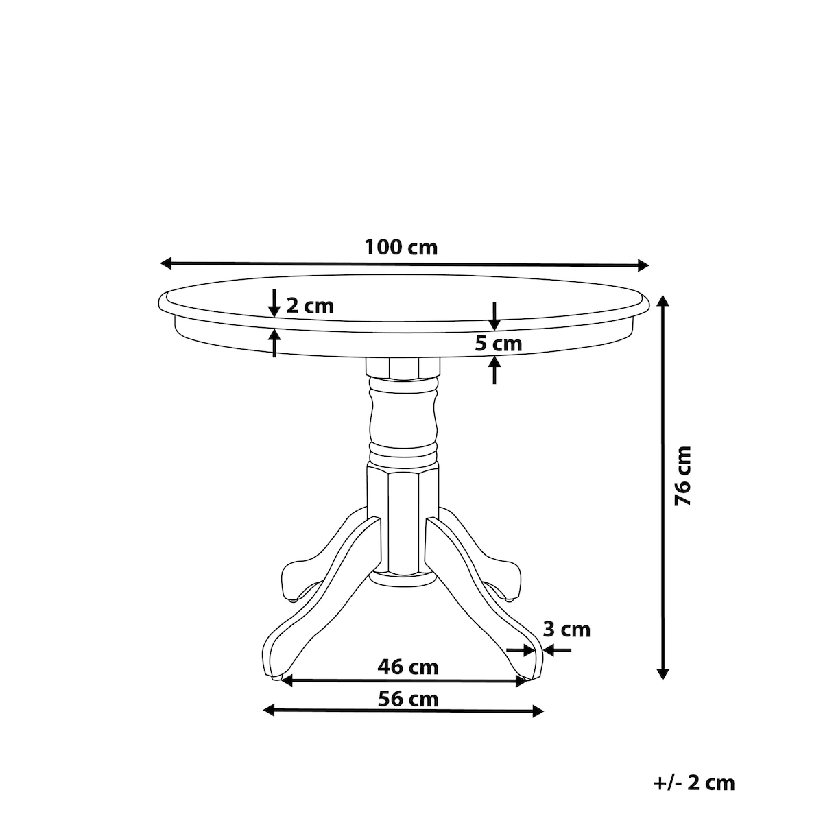 Stół do jadalni AKRON Biały 100 cm 100 cm
