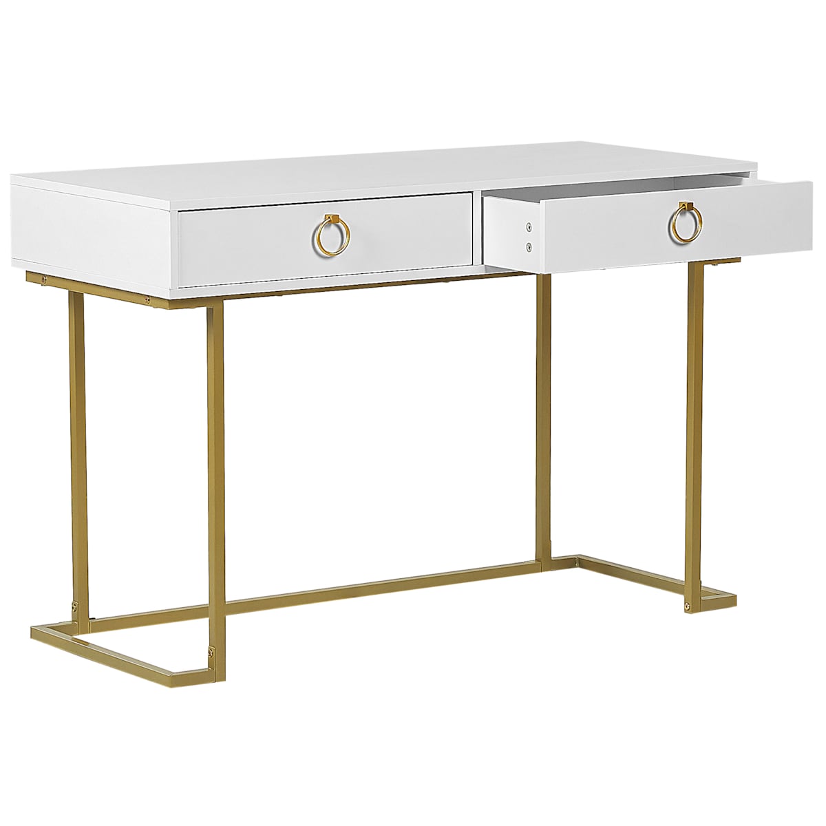 Konsola WESTPORT Biały/ złoty 115 cm 50 cm z szufladami