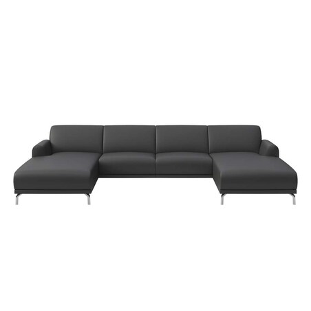 Sofa narożna podwójna Puzo Shadow ciemnoszara