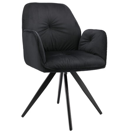 Krzesło welurowe obrotowe PERLA czarne