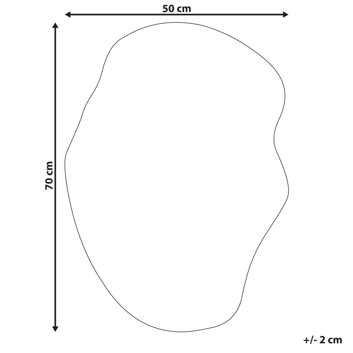 Lustro ścienne FALAISE 50 cm 70 cm Srebrny