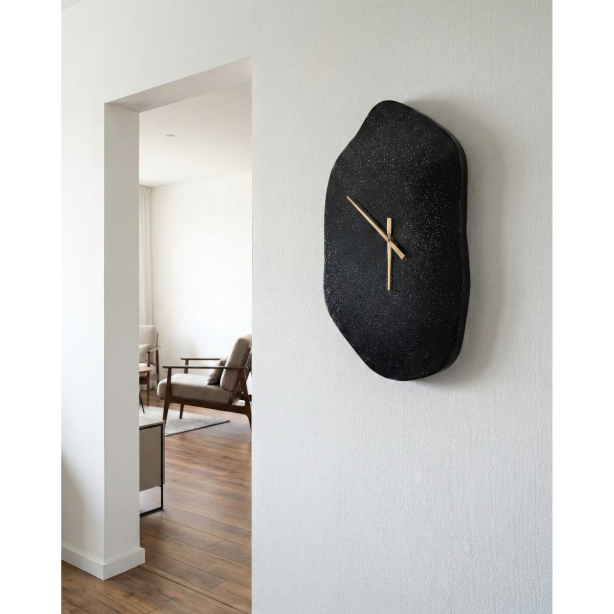 Zegar ścienny GANGES 50 cm Metal Czarny