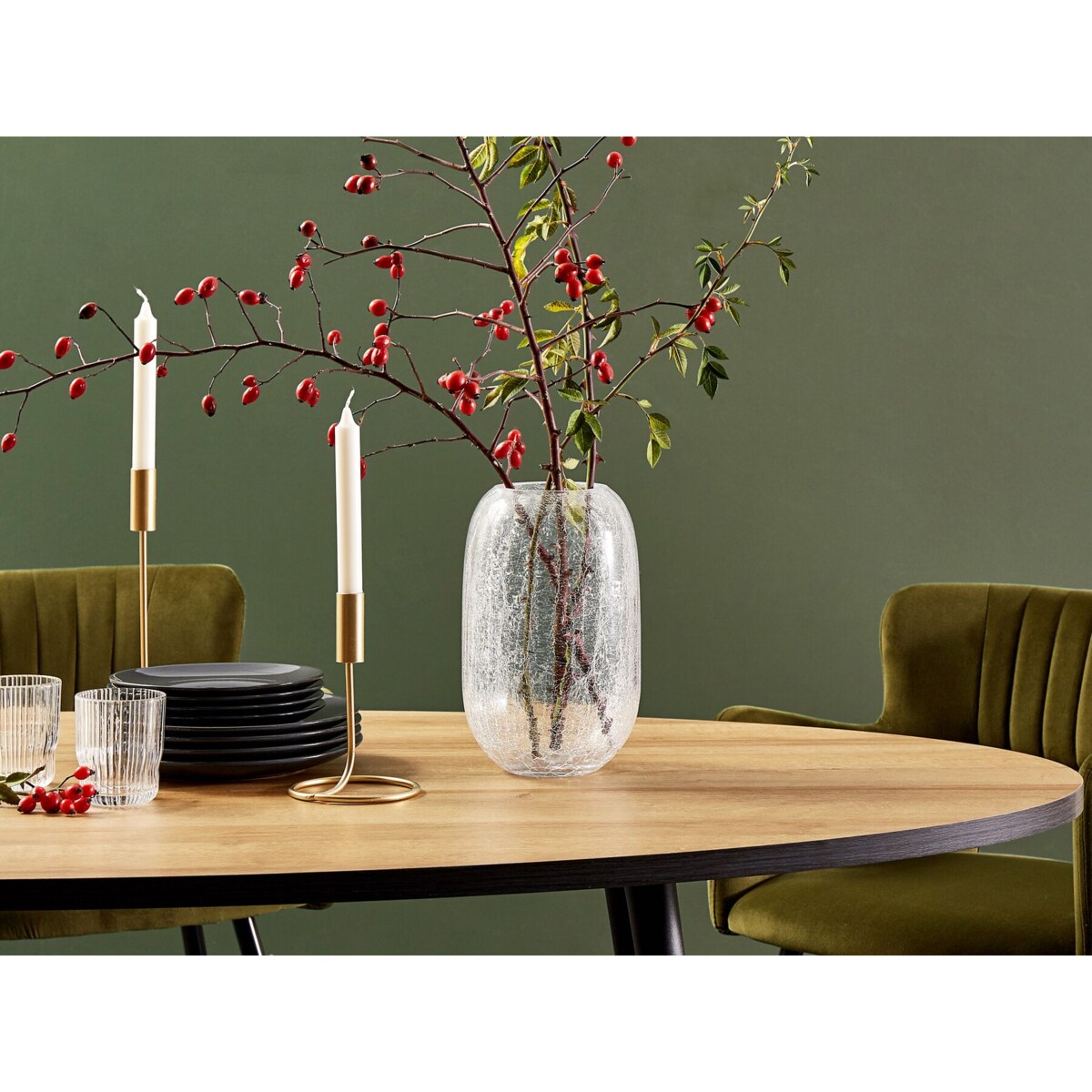 Wazon na kwiaty szklany 28 cm transparentny KYRAKALI