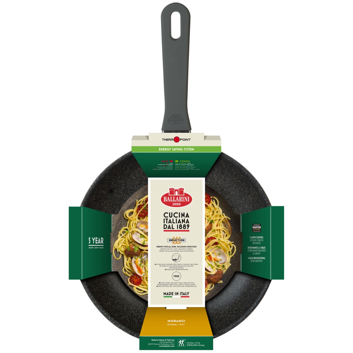 Indukcyjna patelnia granitowa Ballarini Murano - 24 cm