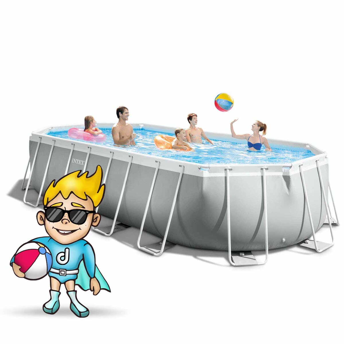 Basen ogrodowy stelażowy Intex 610x305 cm 18w1 zestaw 26798