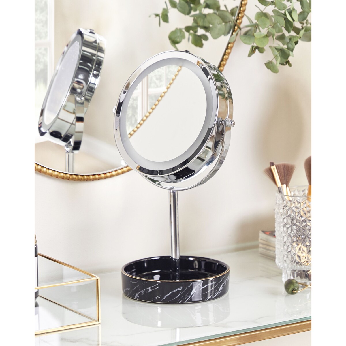 Lusterko kosmetyczne LED SAVOIE Czarny/ srebrny