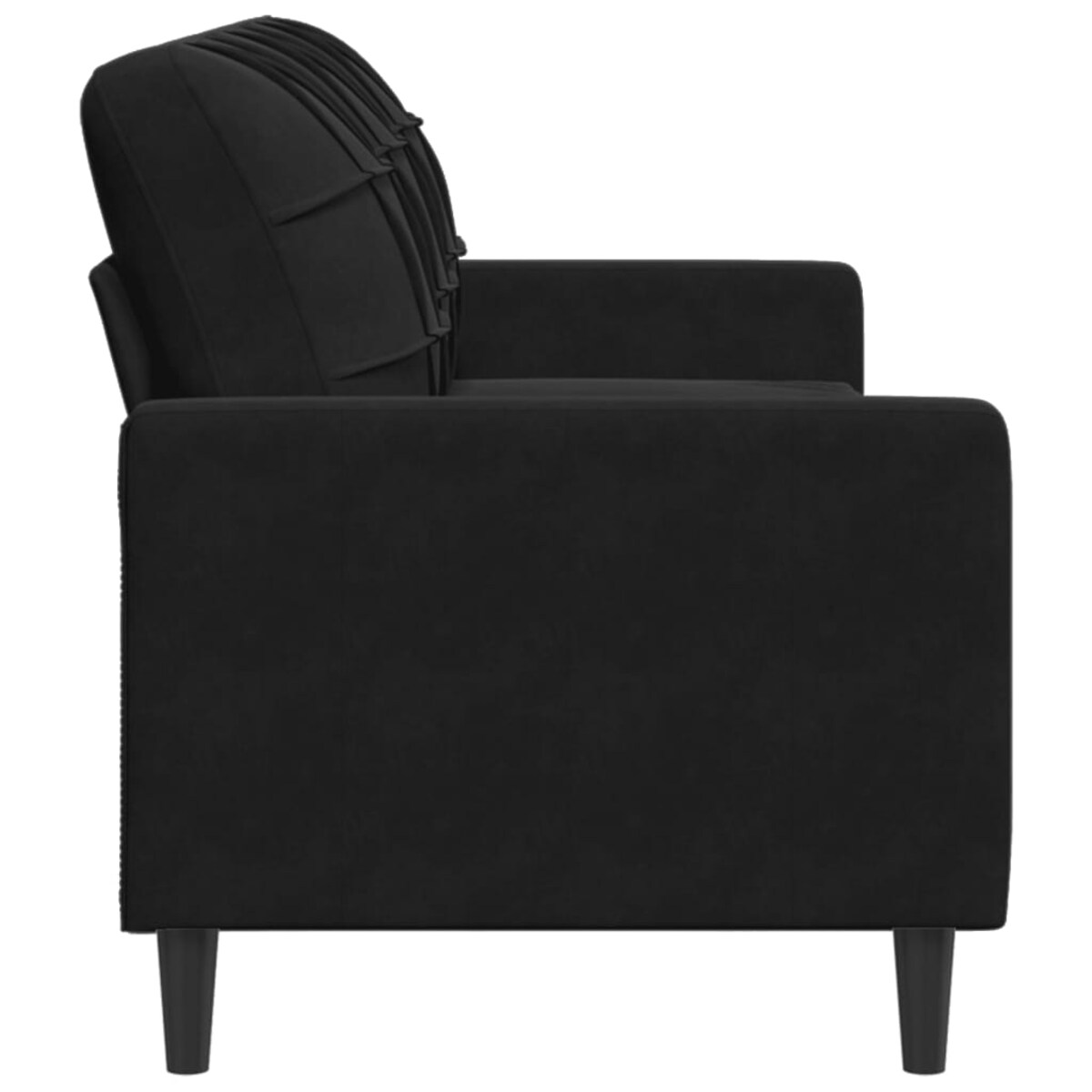 vidaXL Sofa 3-osobowa, czarny, 180 cm, tapicerowana aksamitem