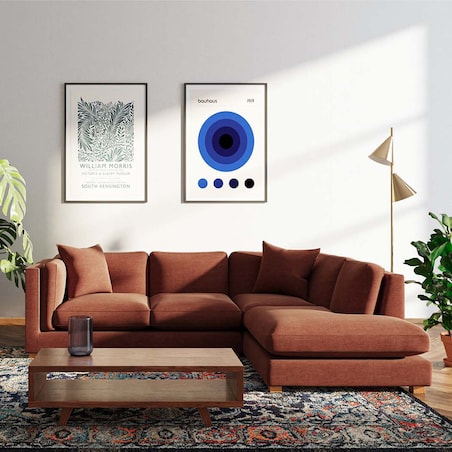 Pomo sofa narożna prawa Ceglana