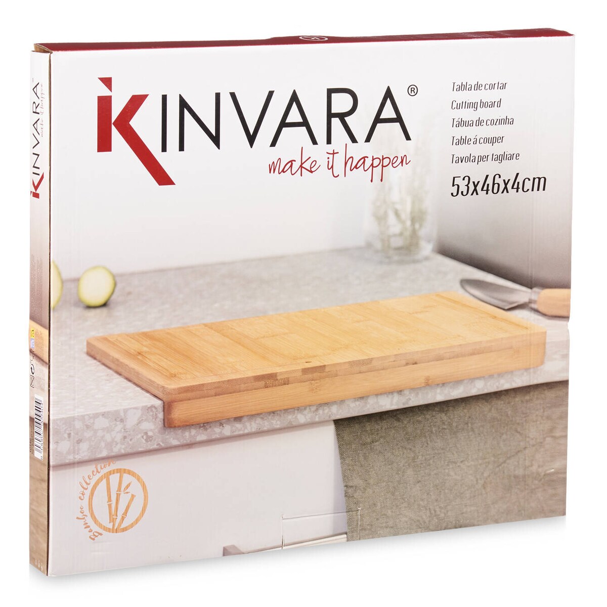 Deska do krojenia bambusowa z rantem, 46 x 53 x 4,3 cm