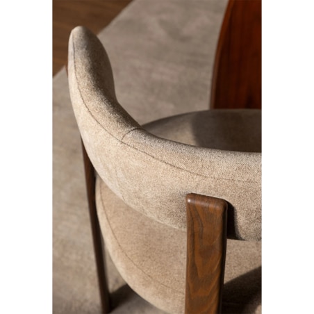 Krzesło z podłokietnikami tapicerowane Jolie, kawa z mlekiem