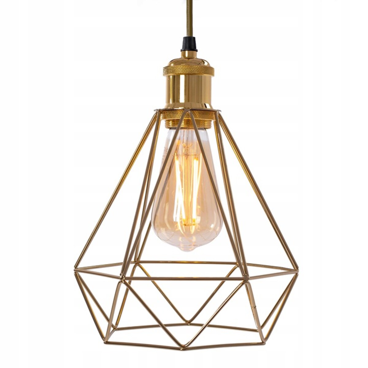 Lampa Diament Sufitowa Wisząca Złota Loft Gold