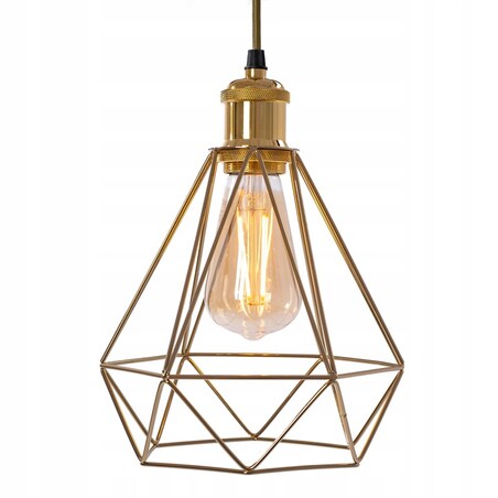 Lampa Diament Sufitowa Wisząca Złota Loft Gold