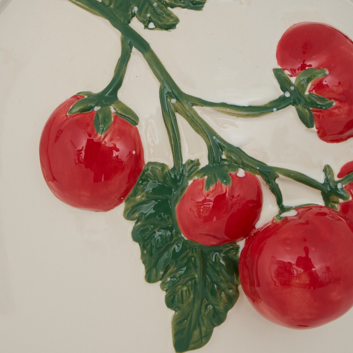 Wazon ceramiczny z gałązkami pomidorów 25,5x20,6x19,8 cm POMODORI